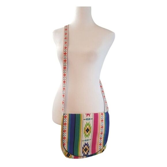 Messenger Multicolor Crossbody Bag 9.5"x 9.5" - Festival Fairy Boho Hippie - Picture 2 of 7